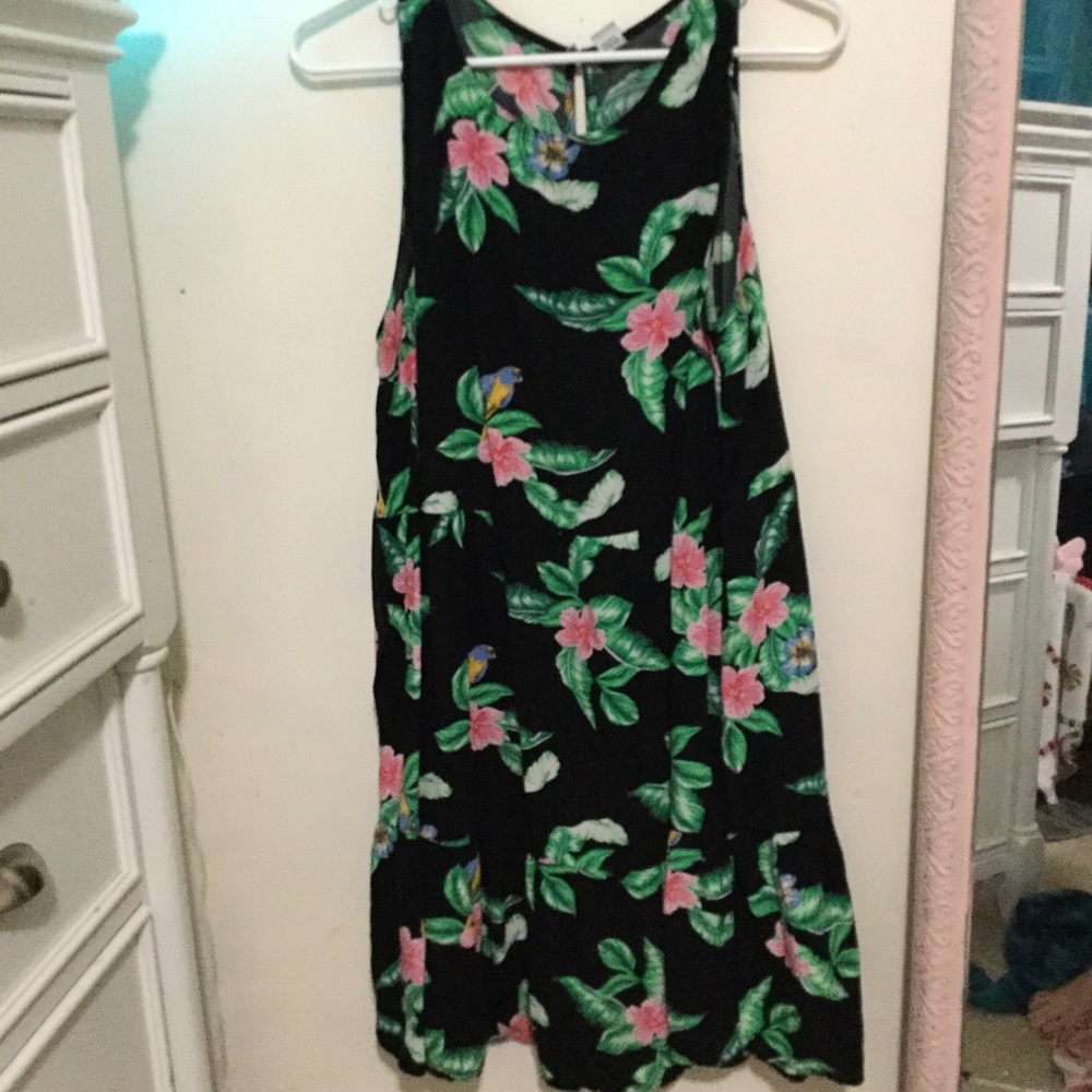 Floral black dress👗